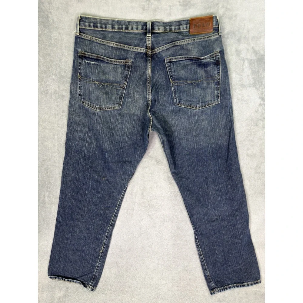 Polo Ralph Lauren Jeans Mens 38x30 Blue Cortlandt 300 Dark Wash Straight Relaxed